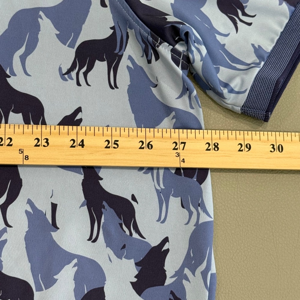 Greyson Polo Shirt Men XXL Blue Wolf Print Performance - Picture 6 of 8